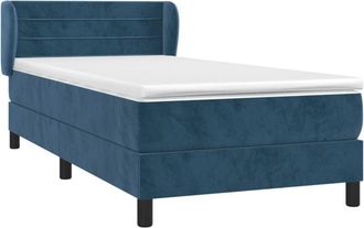 vidaXL Cama Box Spring Con Colch&oacute;n Terciopelo Azul Oscuro 90x190 Cm Vidaxl