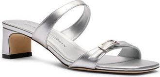 Stuart Weitzman Baby Babette Slide Sandal in Silver at Nordstrom, Size 9.5