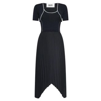 Silvian Heach Sleeveless Pleated Midi Dress - Dames - Casual kleedjes - Zwart - 2XS - Kleedjes