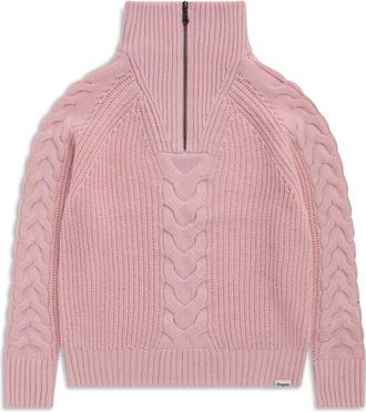 Bergans Milde Knitted Wool Half Zip Merinopullover f&uuml;r Damen | rosa