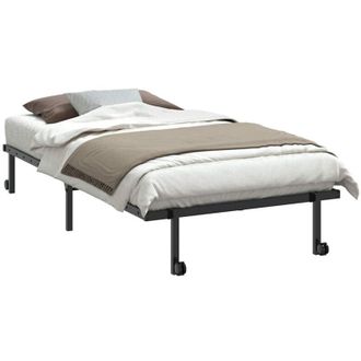 vidaXL Bed Frame without Mattress Foldable Black 100x190 cm Steel vidaXL