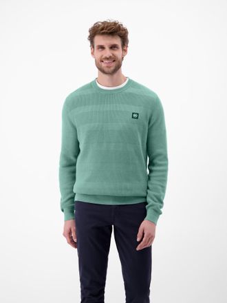 Lerros Strickpullover LERROS LERROS Strickpullover f&uuml;r Herren, tonal gestreift, Herren, Gr. 3XL, blau (fjord blau), 100% Baumwolle, Rundhals, Pullover Strick