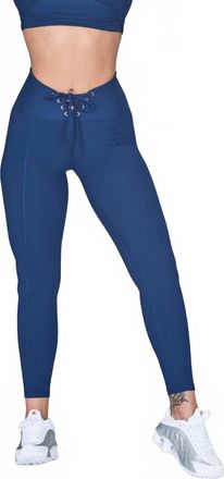 YEAR OF OURS Ribbed Football Leggings In Navy