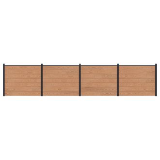 vidaXL Panel De Valla 4 Pcs Wpc Y Aluminio Marr&oacute;n Vidaxl
