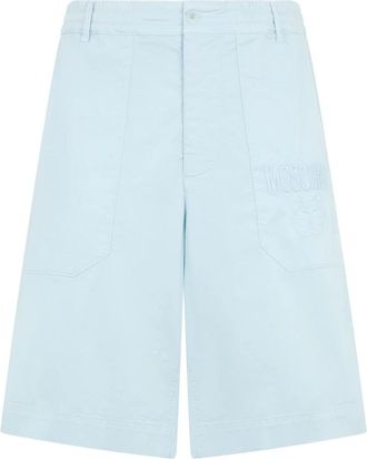 Moschino Shorts met geborduurd logo - Heren - Korte Broeken - Blauw - 3XL - Katoen - Korte Broeken