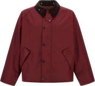 Barbour Maroon Solid Waxed Jacket