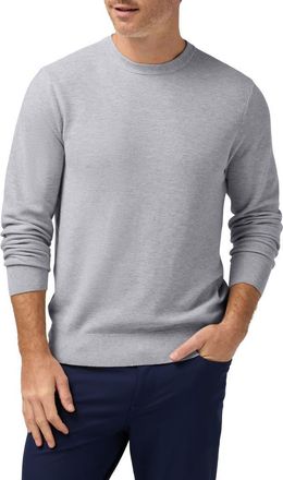 Mizzen+Main Ashe Crewneck Cotton Blend Performance Sweater in Light Gray Heather at Nordstrom, Size Medium