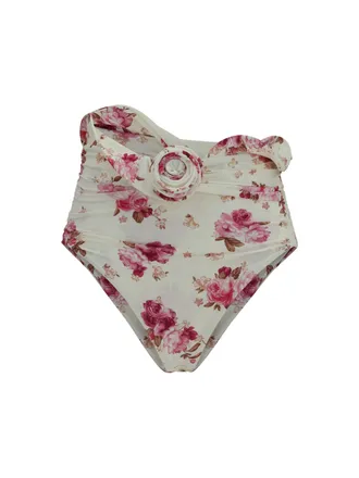Magda Butrym Floral-Print High-Rise Bikini Bottom - Cream