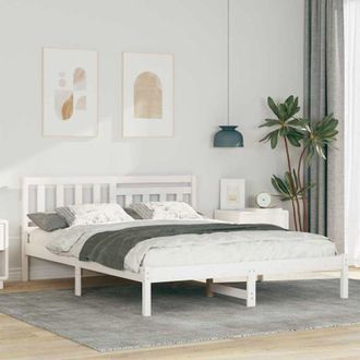 vidaXL Vidaxl - Estructura De Cama Blanco 160 X 200 Cm Madera Maciza De Pino