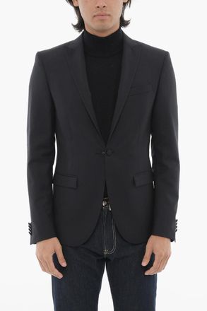 Corneliani CC COLLECTION Giacca 1 Bottone in Lana Vergine Due Spacchi Revers a Lancia Corneliani