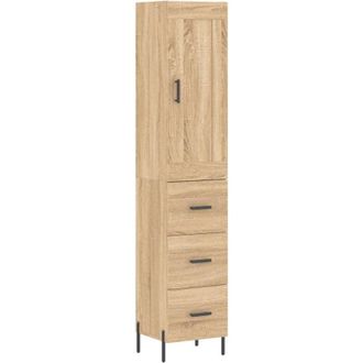 vidaXL Highboard Sonoma Oak 34.5x34x180 cm Engineered Wood Vidaxl