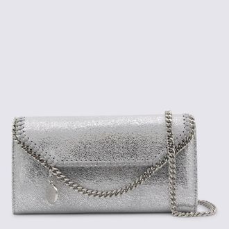 Stella McCartney Stella Mccartney Silver Faux Leather Continental Wallet Crossbody Bag