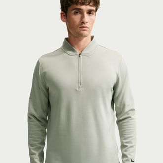 Nike Mens Velocity Therma-FIT 1/2-Zip Golf Top in Green | IB0307-370