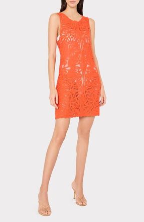 Milly Crochet Cover-Up Minidress in Orange at Nordstrom, Size Medium