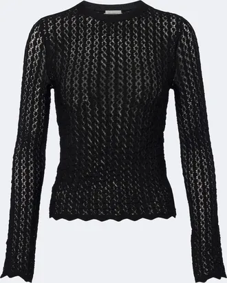 Saint Laurent Pointelle top