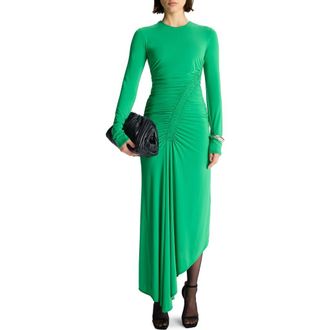 A.L.C. Adeline Long Sleeve Asymmetric Hem Dress in Fern at Nordstrom Rack, Size Medium