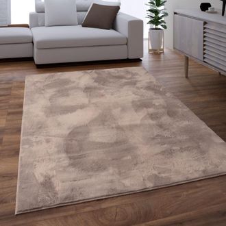 Paco Home Paco Home Alfombra Salon Pelo Largo Se Puede Lavar En La Lavadora Suave Felpa Beige Taupe 160x220 Cm