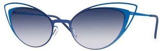 Italia Independent II 0218 021.022 Womens Sunglasses Blue Size 52