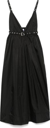 Ganni Duchesse Strap midi dress - women - Recycled Polyester/Recycled Polyamide - 40 - Black