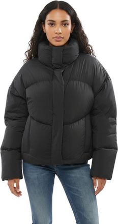 Bacon Black Quilted Mock Collar Jacket