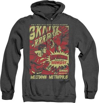 Gildan Superman Metropolis Meltdown Adult Heather Hoodie / Hooded Sweatshirt