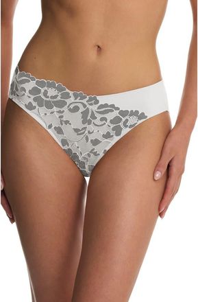 Natori Peony Bikini Briefs in Warm White/black at Nordstrom, Size X-Large