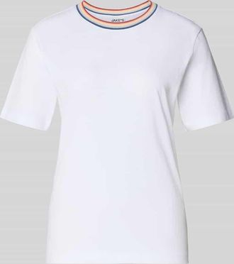 Jake*s Casual T-Shirt aus reiner Baumwolle in Weiss, Gr&ouml;&szlig;e XXL