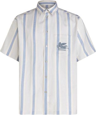 Etro Pegaso logo-embroidered cotton shirt - men - Cotton - S - White
