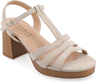 Journee Collection Womens Alyce Faux Leather Platform Sandals