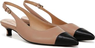 Naturalizer Womens Naturalizer Gazing Pump Taupe Faux Leather Slingback Kitten Heel ZAP1929