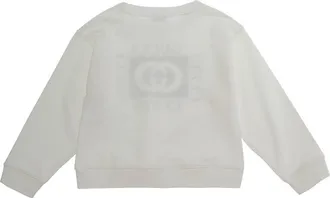 Gucci Girls Sweatshirt With Logo Print White Cotton Hoods & Sweatshirts