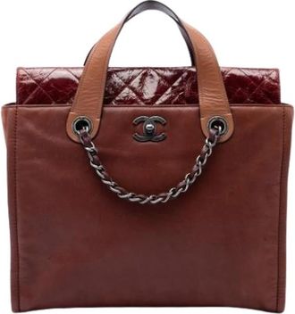 Chanel Pre-owned Satchel - Dames - Vintage Shopper - Bruin - ONE Size - Leer - Vintage
