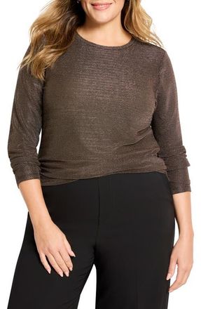 Nic+Zoe Diamonte Long Sleeve Knit Top in Copper Mix at Nordstrom, Size 1 X
