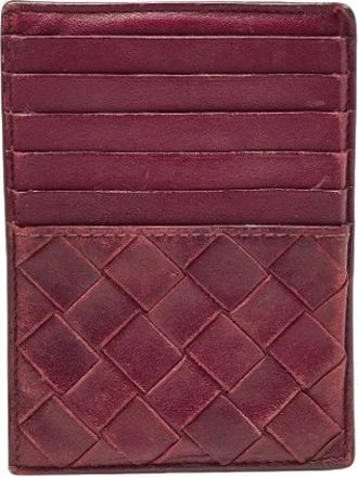 Bottega Veneta Pre-owned Wallets, female, Red, Size: ONE SIZE Pre-owned Intrecciato Cardholder