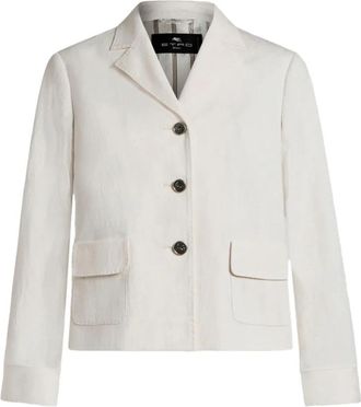Etro Blazers - Dames - Blazers - Wit - L - Katoen - Jassen