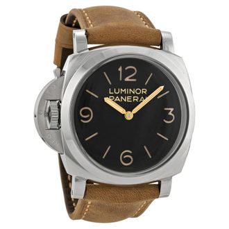 Officine Panerai Pre-owned Panerai Luminor 1950 Left-Handed 3 Days Acciaio Black Dial Mens Watch PAM00557