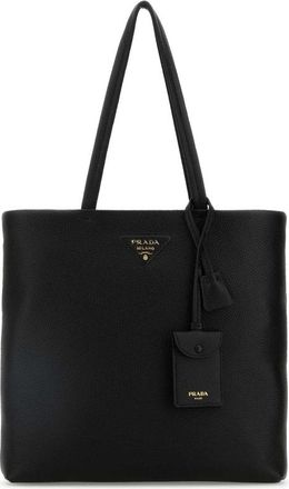 Prada Black Leather Shopping Bag