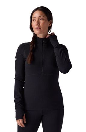 Backcountry Cedars Rws Merino Mid-Wt Baselayer 1/4-Zip Top - Womens in Black at Nordstrom, Size Xx-Large