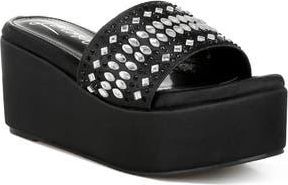 London Rag Batanga Platform Wedge Sandal in Black at Nordstrom Rack, Size 10