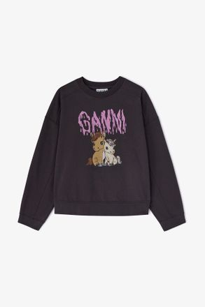Ganni Mixed Grey Isoli Jersey Sweatshirt - Size XXS Organic Cotton
