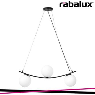 Rabalux Aslan, Pendant Lamp, E14 C37 3xmax 5w, Matte Black, White