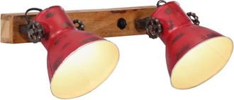 vidaXL L&aacute;mpara De Pared Rojo Desgastado 25 W E27 45x25 Cm Vidaxl