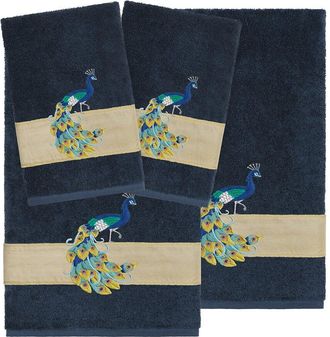 Linum Home Textiles 100% Turkish Cotton Penelope 4Pc Embellished Towel Set