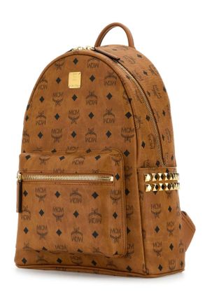 MCM Womens Backpack Cognac Fabric