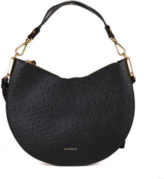 Coccinelle Sunup Struisvogel Handtas Glanzend Struisvogelprint Leer