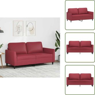 vidaXL Divano con schienale - vidaXL Divano a 2 Posti Rosso Vino 140 cm in Similpelle - Divano con braccioli