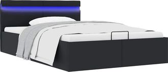 vidaXL Vidaxl - Cama Hidr&aacute;ulica Almacenaje Led Sin Colch&oacute;n Negro 140x200 Cm