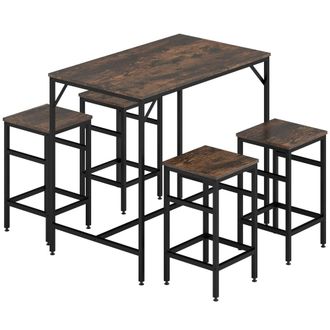 HOMCOM Muebles de bar 100x60x88 cm marr&oacute;n r&uacute;stico