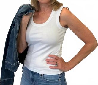 bobi Shell Tank Top In White