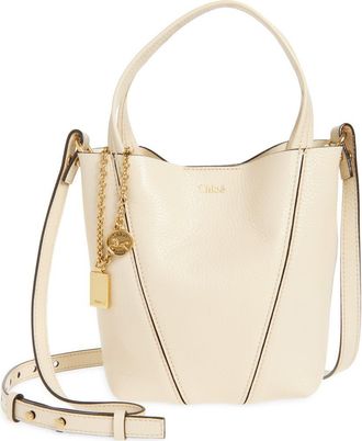 Chloé Small Spin Leather Crossbody Tote in Sweet Beige at Nordstrom